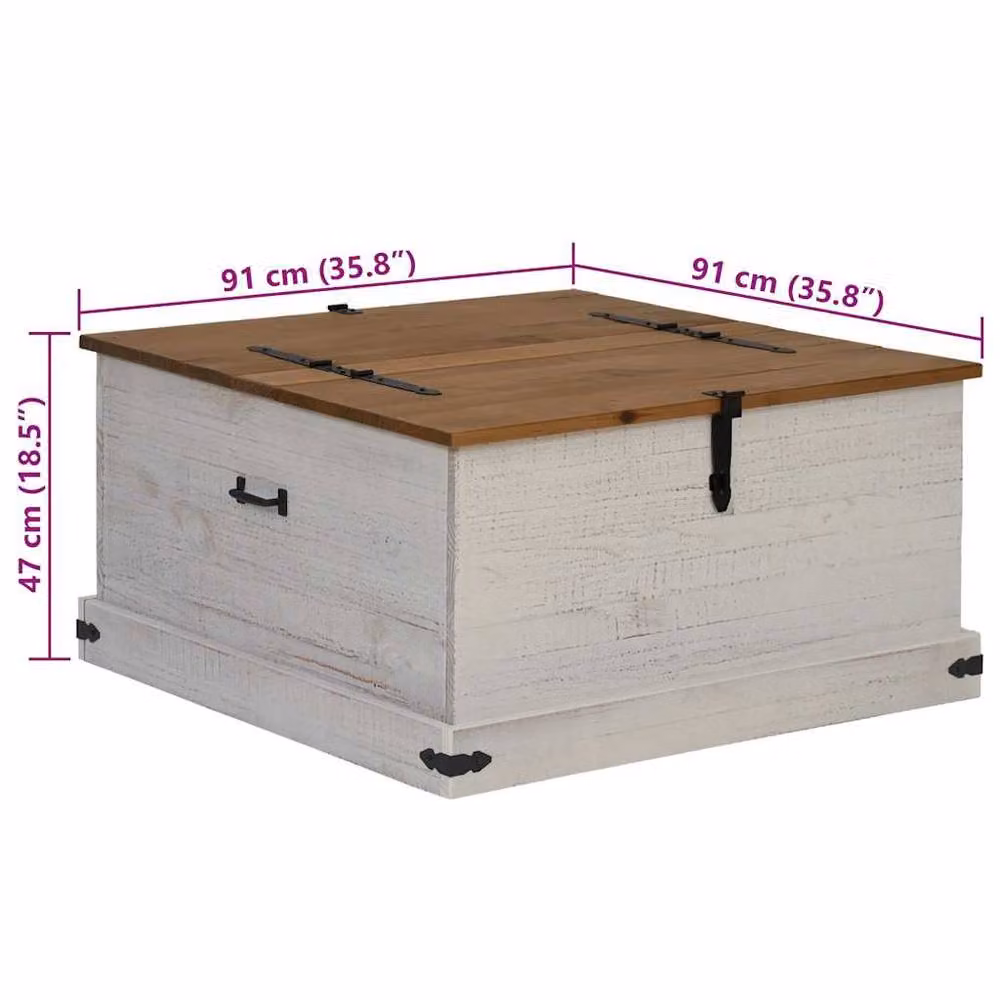 Berkfield Home HALDEN Storage Chest in White Solid Wood Pine, W/D/H: 91 x 47 x 91 cm – 3