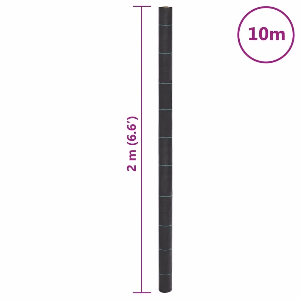 Berkfield Home Black PP Weed Membrane 2 x 10 m – 4