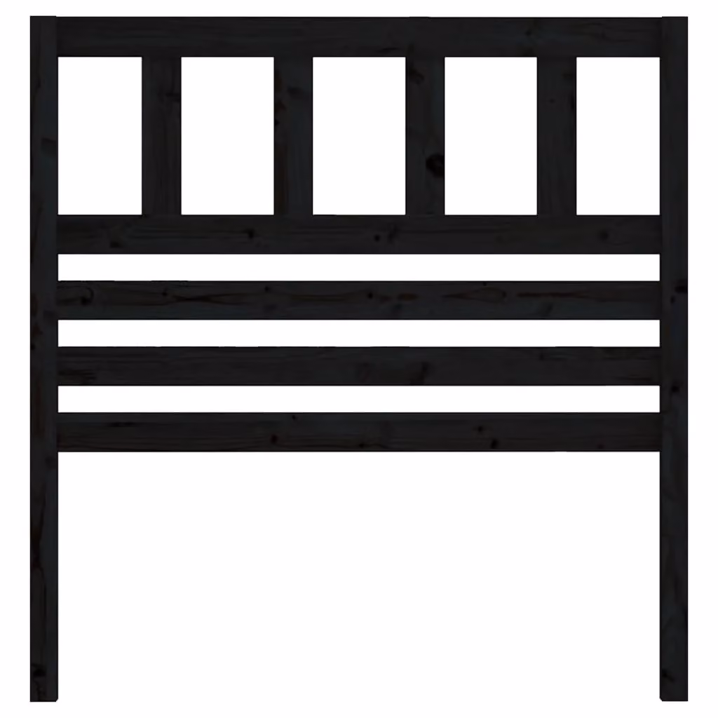Berkfield Home Black Solid Pine Wood Bed Headboard, W/D/H: 96 x 4 x 100 cm – 3