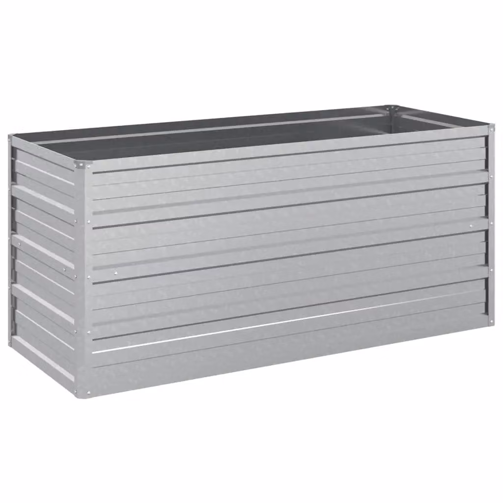 Berkfield Home Garden Galvanised Steel Raised Bed in Silver, W/D/H: 100 x 40 x 45 cm – 2