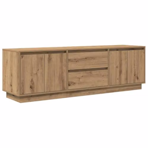 vidaXL Modern TV Cabinet with LED Lights in Artisan Oak, Brown, W: 160.5 cm, D: 41 cm, H: 50 cm – 1