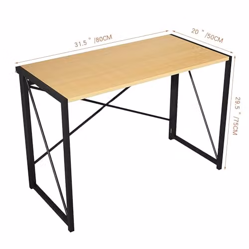 MCC Direct Miami Folding Computer Desk in Beige, W: 80 cm, D: 50 cm, H: 75 cm – 2