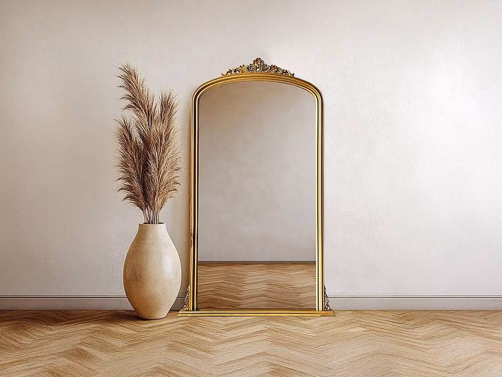 Vente-unique Merry Large Paulownia Wood Mirror in Gold, W: 120 cm, H: 190 cm – 3