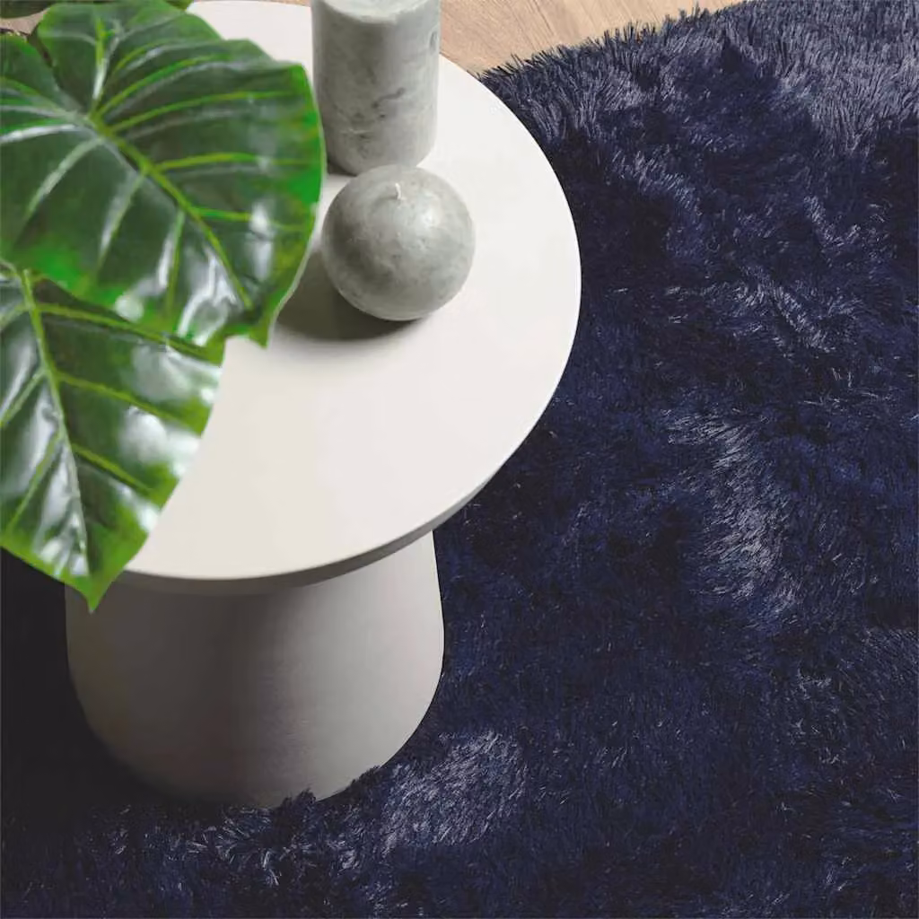 Berkfield Home NAVARRA Navy Blue Shaggy High Pile Polyester Rug, W: 240 cm, D: 340 cm – 6