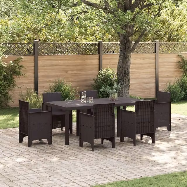 Berkfield Home Brown Poly Rattan Garden Table W/D/H: 200 x 100 x 73 cm – 1