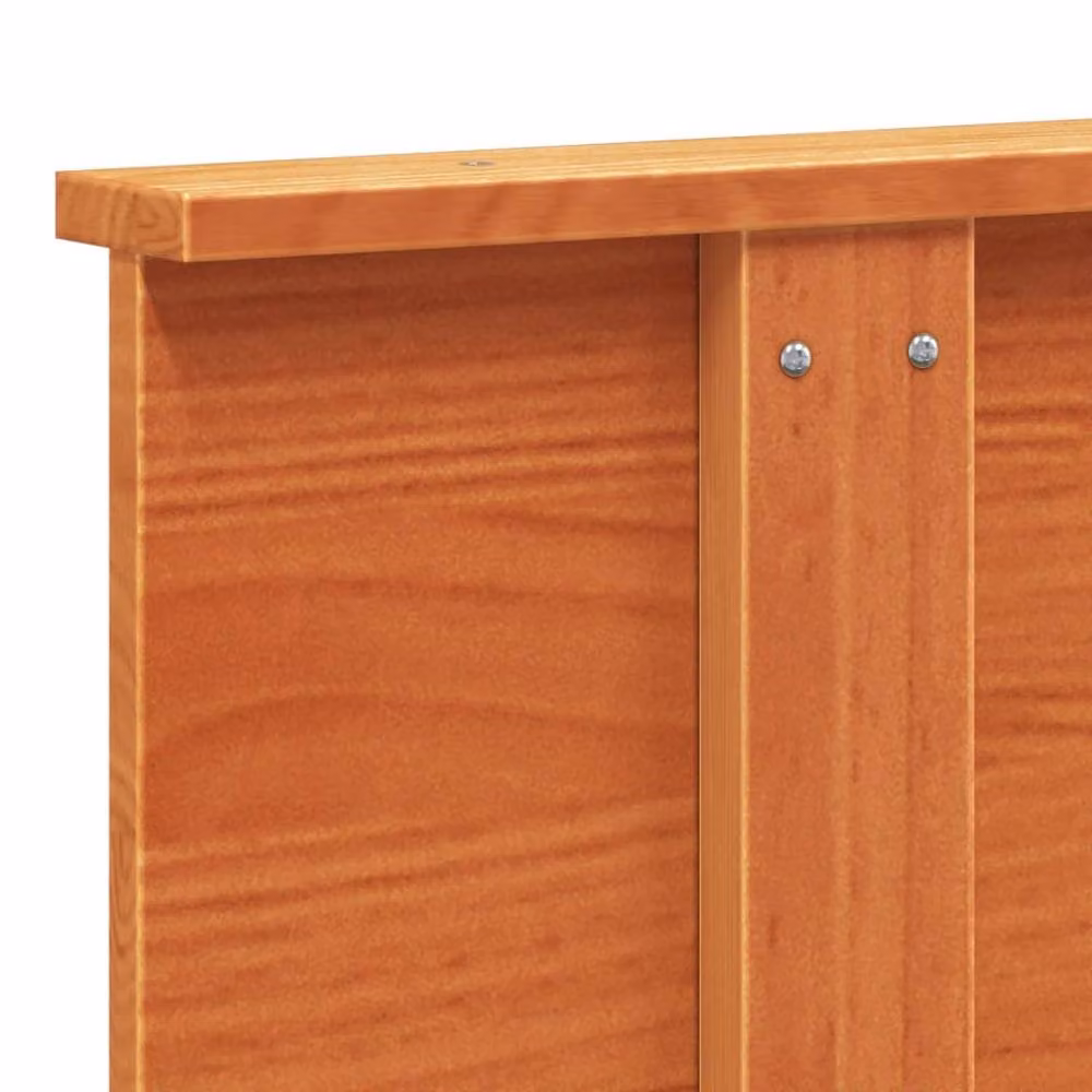 Berkfield Home Solid Pine Wood Headboard in Wax Brown – 5