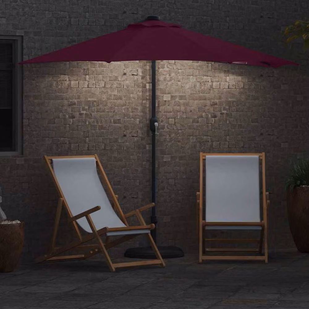 Berkfield Home Garden Parasol in Bordeaux Red with Aluminium Frame and Polyester Fabric – 3