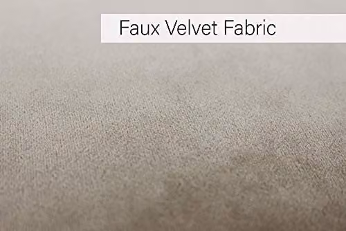 Paoletti Kiruna Square Velvet Cushion with Faux Fur Trim in Beige, W/D/H: 45 x 45 x 45 cm – 3