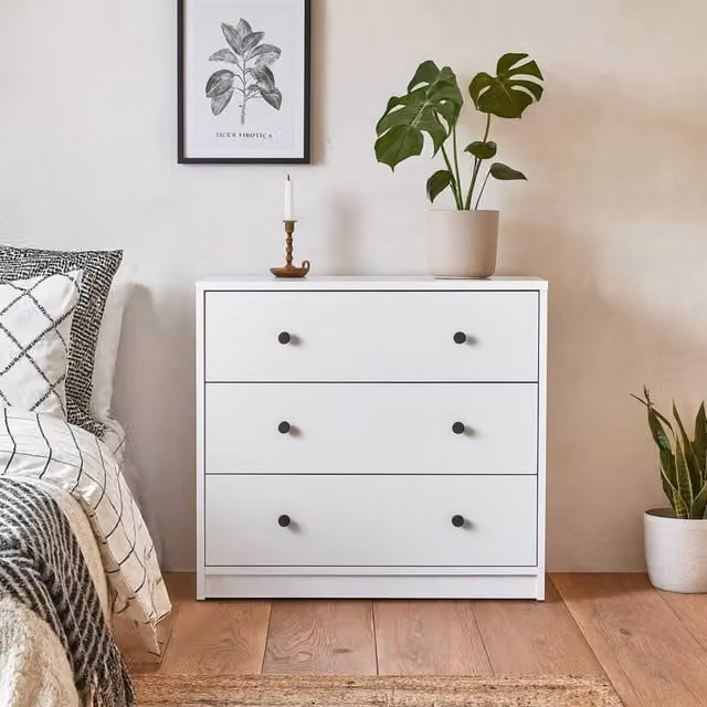 Wyld Haus Tainan 3 Drawer White Chest