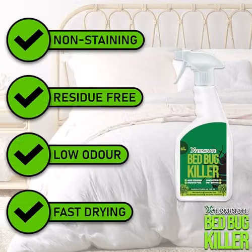 Xterminate Pesticide Free Bed Bug Killer Spray, 4 x 1L, White – 2