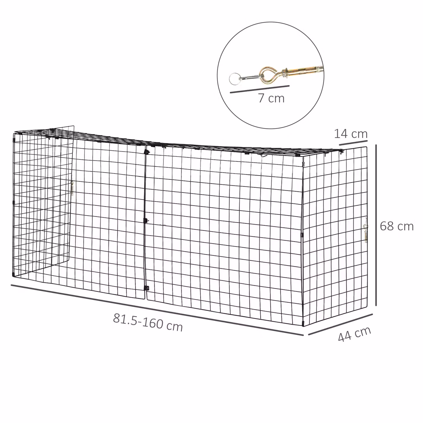 HOMCOM Extendable Safety Fireguard Screen, Black, H 81.5 x W 68.0 x D 44.0 cm – 3