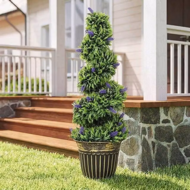STILVORA Set of 2 Green Artificial Potted Plants, Height: 90 cm