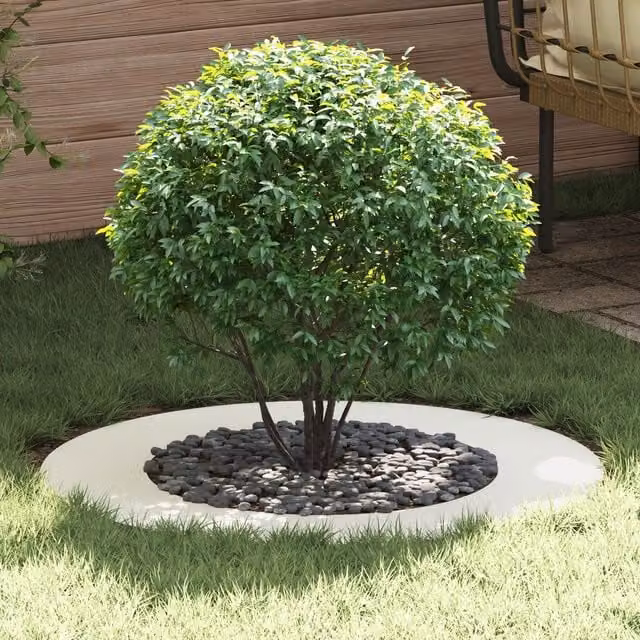 Berkfield Home White Metal Planter Tub, Diameter: 80 cm – 1