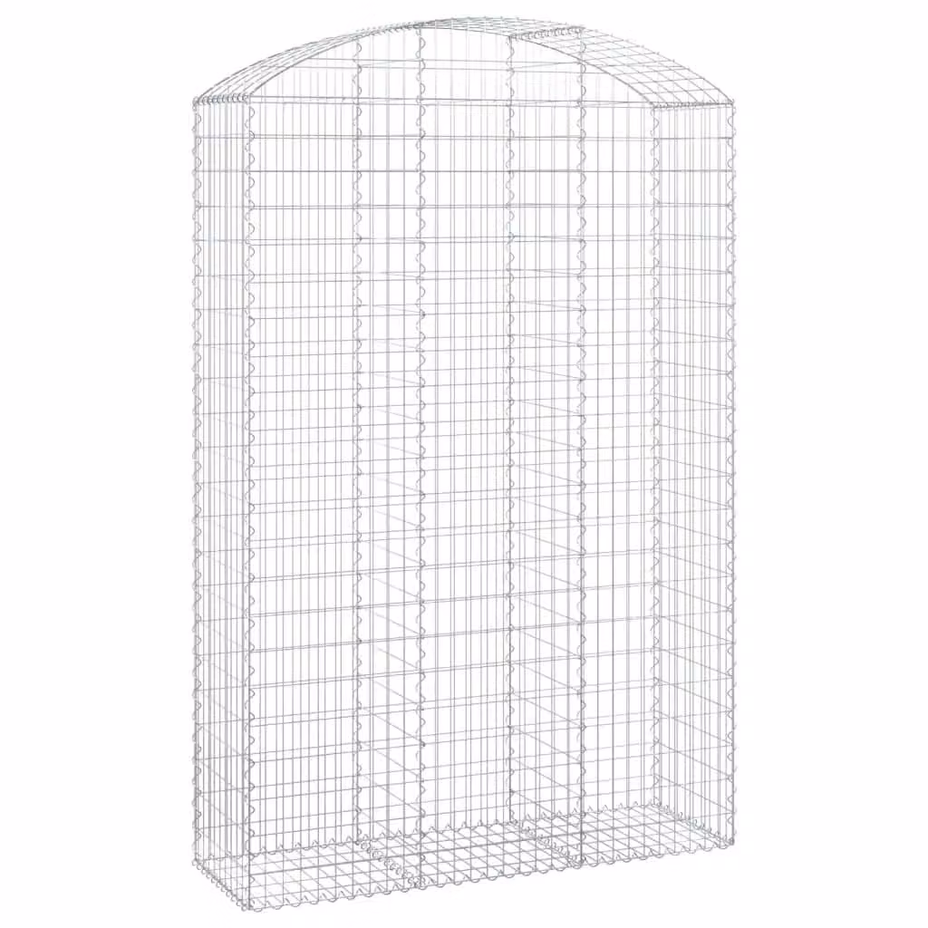Berkfield Home Arched Gabion Basket in Silver Galvanised Steel, W: 150 cm, D: 50 cm, H: 220-240 cm