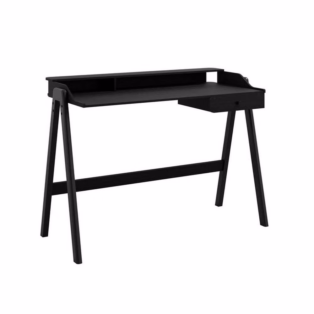 Lemon Pavilion Furniture Lark Black Writing Desk with Single Pedestal Drawer, W/D/H: 116 x 52 x 84 cm – 3