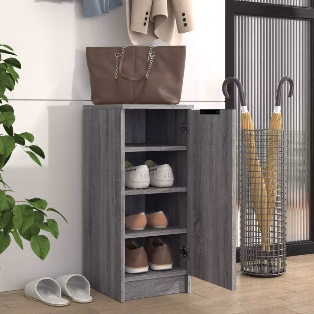 Berkfield Home Grey Modern Wall Mounted Shoe Cabinet W/D/H: 30 x 35 x 70 cm – 2