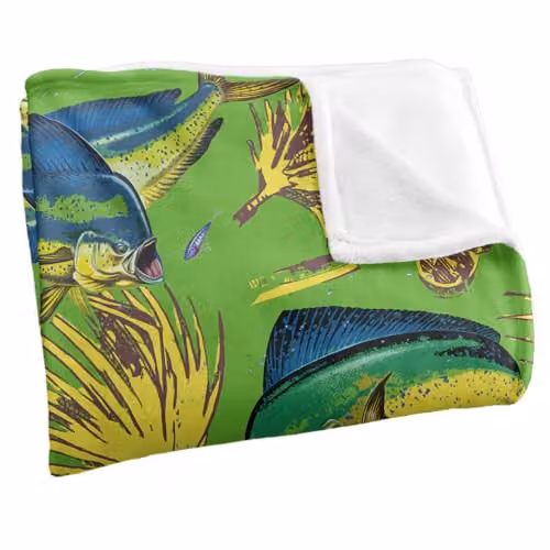 JQ Licensing Dorado Fishing Tiki 2 Super Soft Fleece Snuggle Blanket, Multicolour – 3