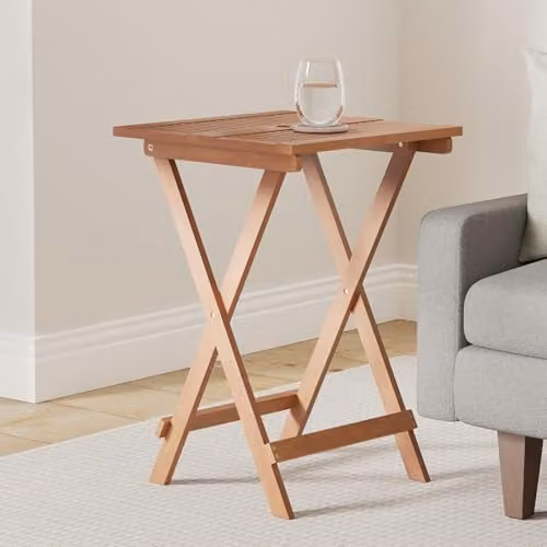 Furinno TIOMAN Folding Outdoor Side Table in Brown Oiled Treated Hardwood – 2