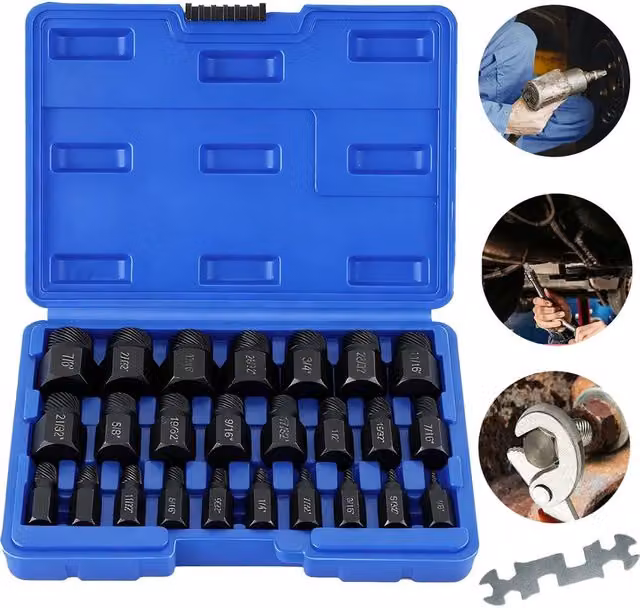 SPETLEK 25-Piece Easy Out Bolt and Screw Extractor Set in Black – 1