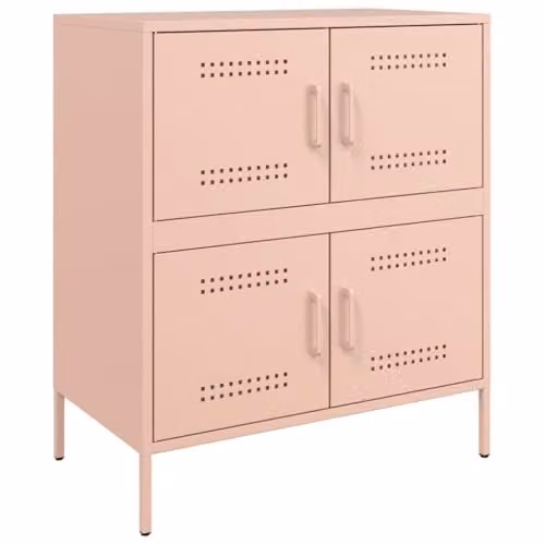 vidaXL Modern Pink Metal Sideboard W/D/H: 68 x 39 x 79 cm – 1