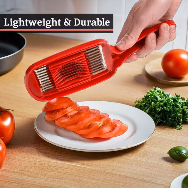 Balzano Tomato Slicer with Press, Red