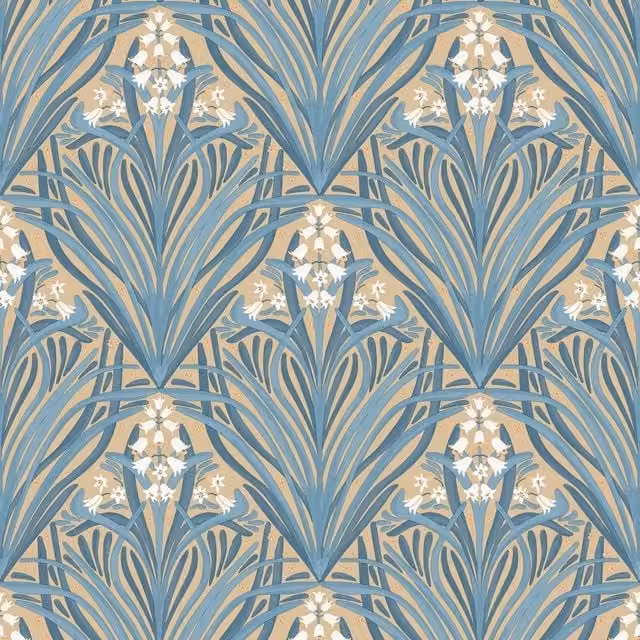 Muriva Elegance Bellflowers Botanical Floral Vinyl Wallpaper in Yellow
