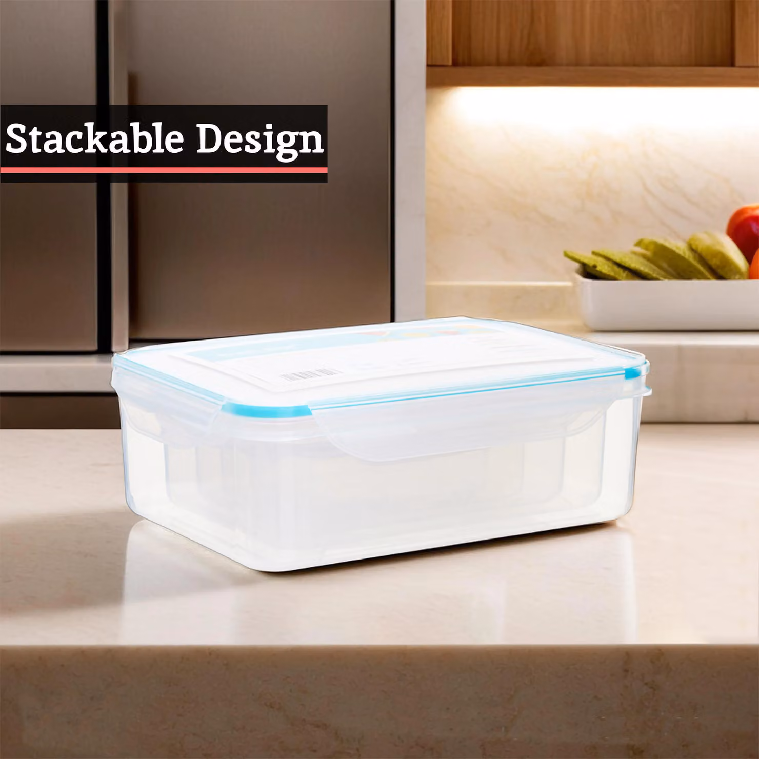 Premier Housewares Set of 10 Airtight and Leakproof Plastic Food Storage Containers, Stackable, Transparent and Multicolour – 2
