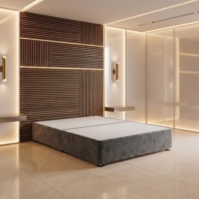 Somnior Beds Ltd Plush Velvet Divan Bed Base with Drawers in Anthracite Grey