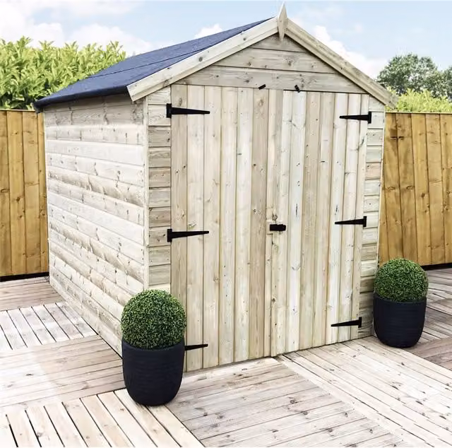 Marlborough 10ft Premier Pressure Treated Apex Wood Garden Shed in Green