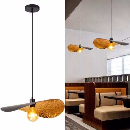 Harper Living Modern Adjustable Pendant Light Fitting in Black and Gold, W/D/H: 50 x 46 x 117 cm – 1