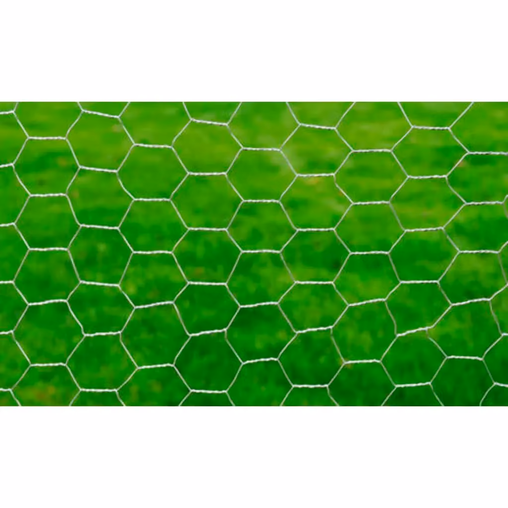 Berkfield Home Galvanised Steel Chicken Wire Fence, Silver, 25 x 0.5 m – 3