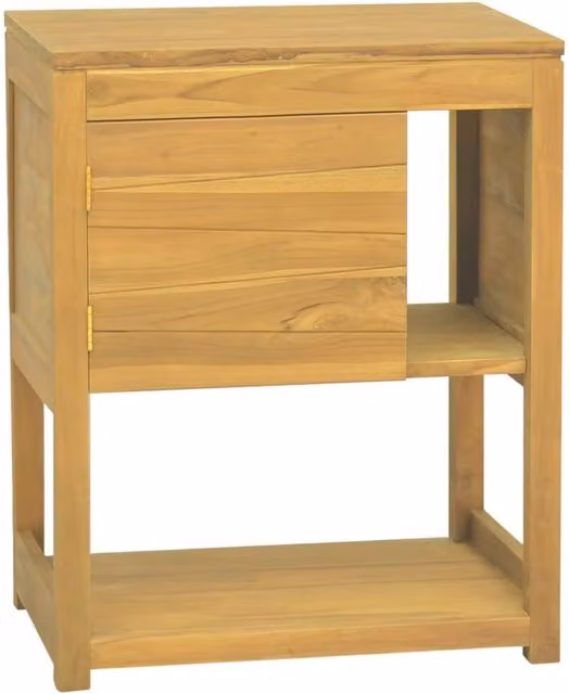 Berkfield Home Brown Solid Teak Wood Bathroom Cabinet W/D/H: 60 x 40 x 75 cm – 1