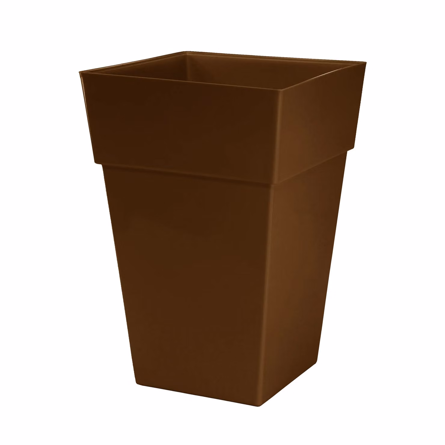 Simpa Moda Milano Gloss Plastic Planter Tubs, Set of 2, Brown, H 46 cm x W 31 cm x D 31 cm – 2