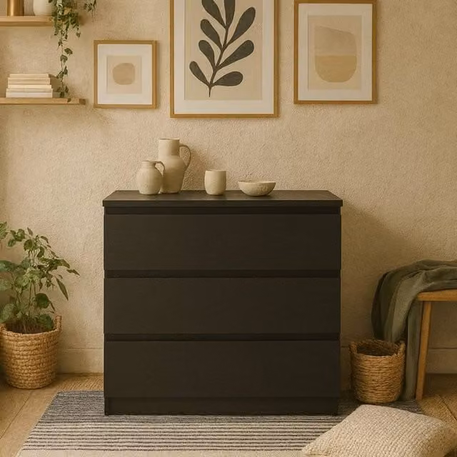 Wyld Haus Budapest Matt Black 3 Drawer Chest – 1