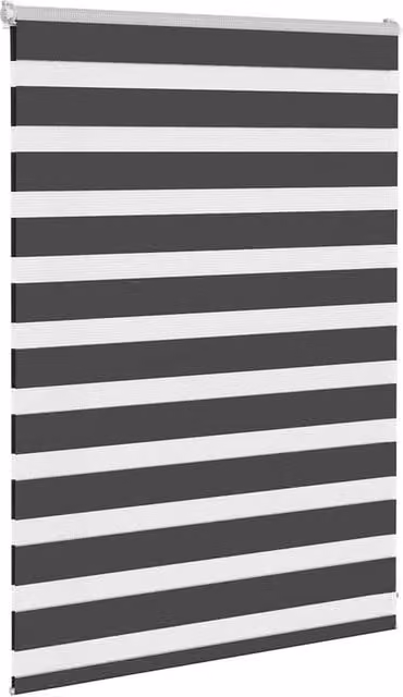 Berkfield Home Elegant Zebra Blind in Black Polyester, W: 95 cm, H: 100 cm