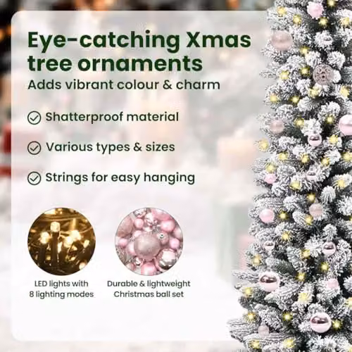 vidaXL Artificial White Christmas Tree, Height: 150 cm – 6
