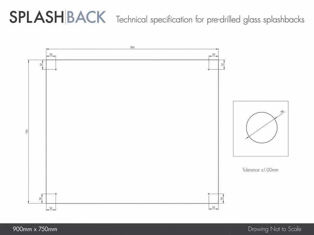 Generic Satin Silver Transparent Glass Kitchen Splashback W: 90.0 cm, H: 75.0 cm – 2