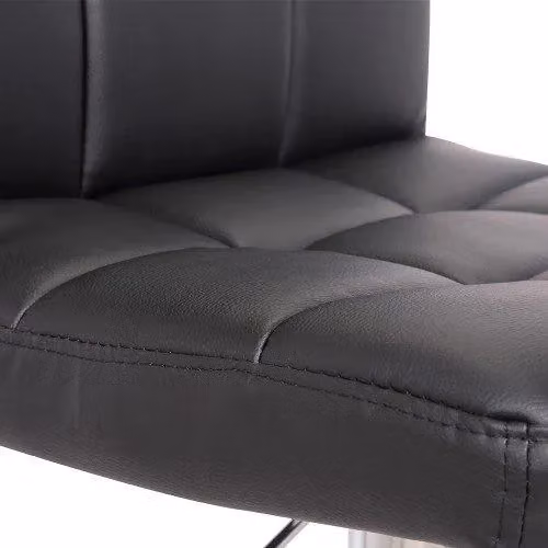 netfurniture Prill Black Bar Stool with Synthetic Leather Seat and Metal Base, Height: 46.5 cm to 76.7 cm – 2