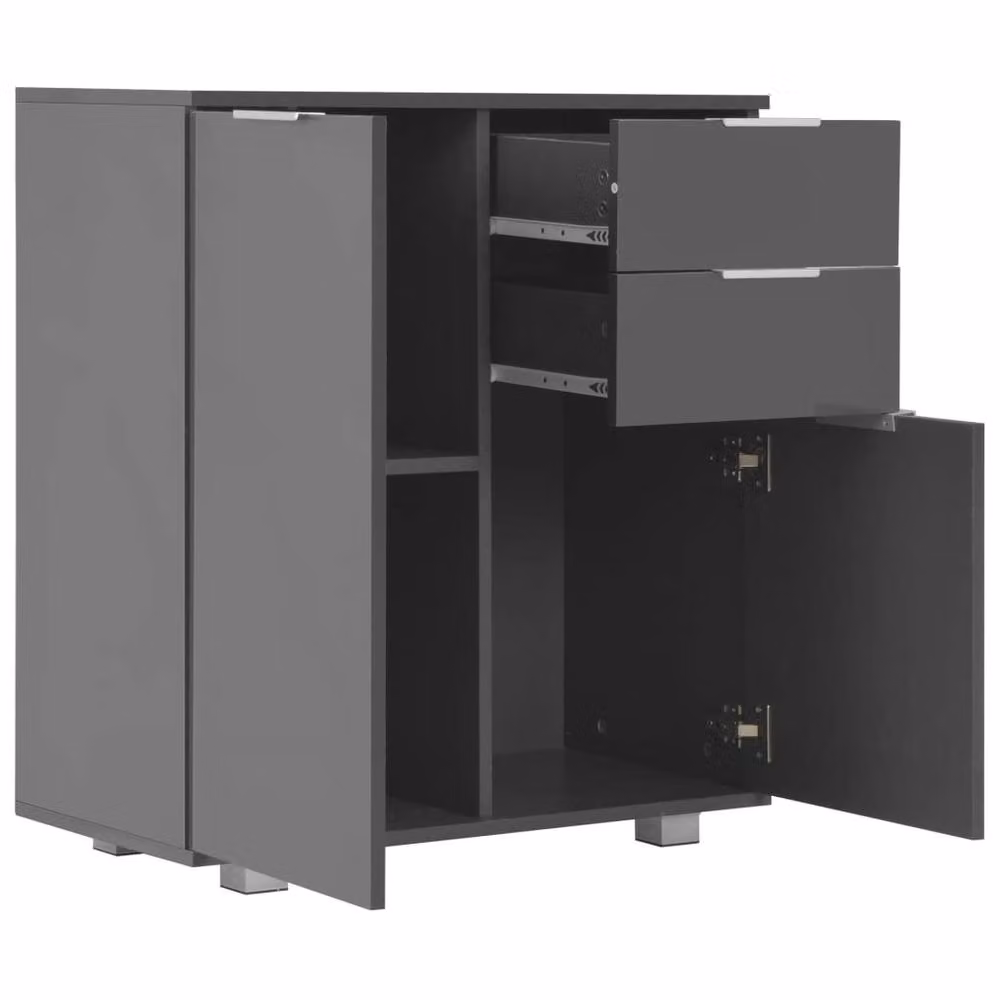 Berkfield Home Modern High Gloss Grey Sideboard, W/D/H: 71 x 35 x 76 cm – 3
