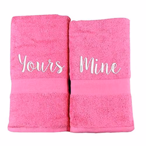 Duncan Stewart Personalised Pink Cotton Terry Bath Towel Set of 2