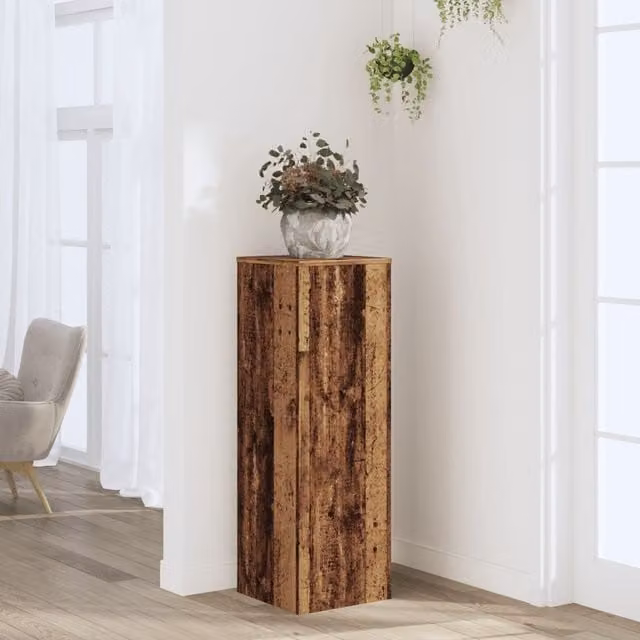 Berkfield Home Modern Brown Engineered Wood Plant Stand, W/D/H: 33 x 33 x 100 cm