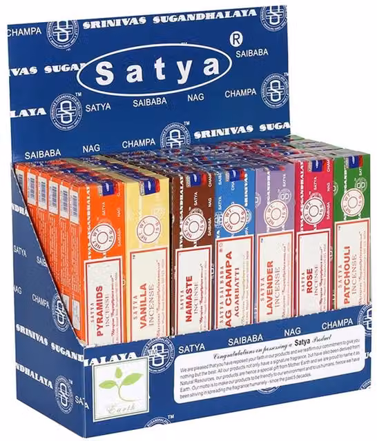 Satya Incense Sticks Display Starter Pack 3 in Blue and Multicolour
