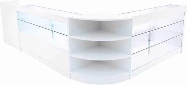 Monstershop Theia LED Shop Counter Set K1500, C1500, TB60 & LM60 in White