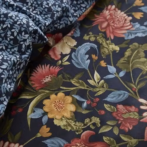 Ulster Weavers Bejewelled Reversible Quilted Bedspread in Navy Blue, W: 200 cm, D: 230 cm