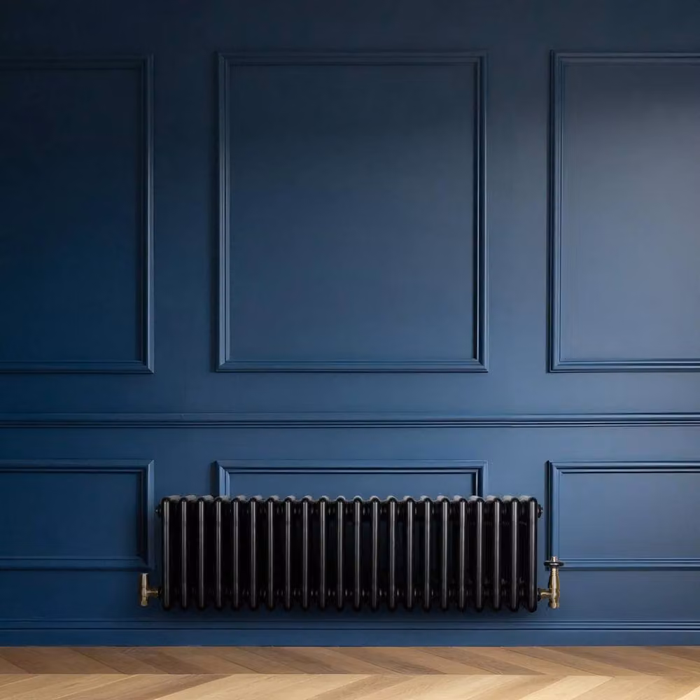 Monstershop Traditional 4 Column Steel Radiator, Black, H: 101.0 cm, W: 30.0 cm, D: 10.1 cm – 4