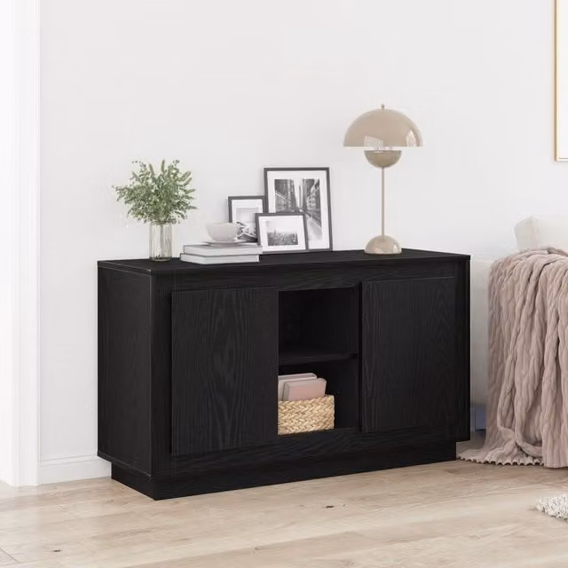 Berkfield Home Black Oak Sideboard W/D/H: 102 x 35 x 60 cm