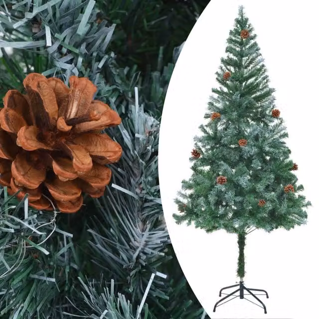 Berkfield Home Artificial Christmas Tree in Green and White, Height: 180 cm – 1