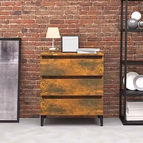 vidaXL Sideboard in Brown Smoked Oak, Engineered Wood, W: 60 cm, D: 35 cm, H: 69 cm – 2