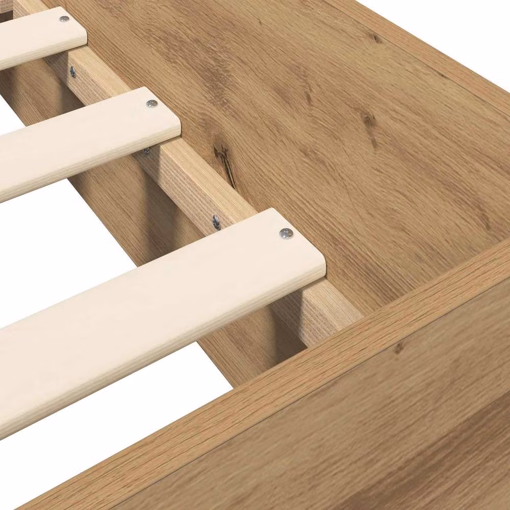 Berkfield Home Artisan Oak Bed Frame with Storage Drawers in Brown, W/D/H: 80 x 200 cm – 2