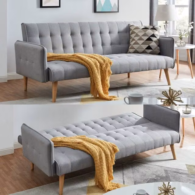 Bravich LTD Mario 3 Seater Click Clack Sofa Bed in Grey – 1